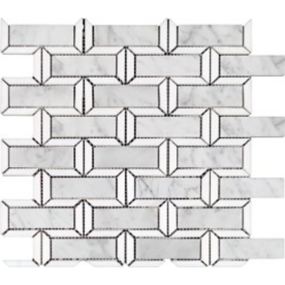 Belluno Designs BRI-1002 Brisa 3.5" x 1.5" Bianco Carrara Brick Polished Mosaic Wall Tile